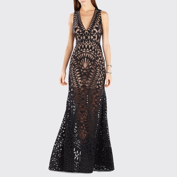 Maranda Burnout Lace Dress - Picture 1 of 12